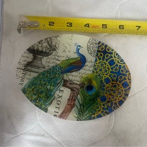 Michel Design Works, Peacock Trinket or Soap Dish, Retired Design oval  6”X5”